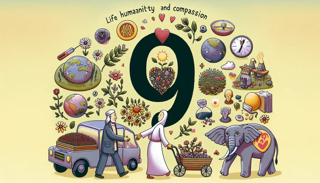 Eigenentwicklung durch selbstlose Handlungen -  Lebenszahl 9: Eine Zahl der Humanität und des Mitgefühls